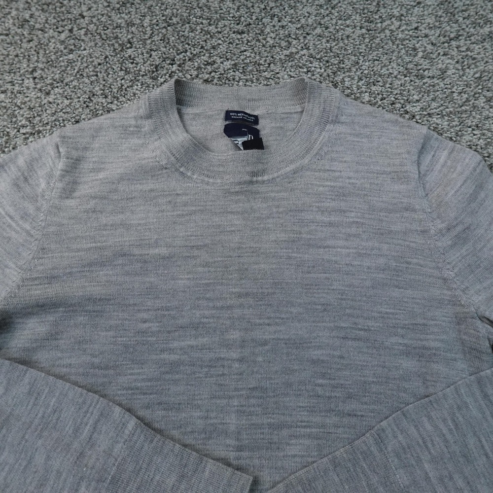 Gap Sweater Mens‎ S Gray Heather Merino Wool Knit Crewneck Pullover Lightweight